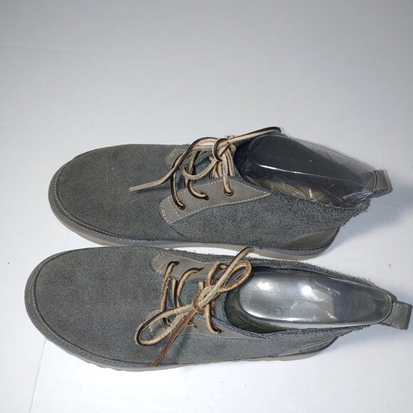 UGG Neumel Unlined Leather Lacing Cargo Gray Boots Size 10